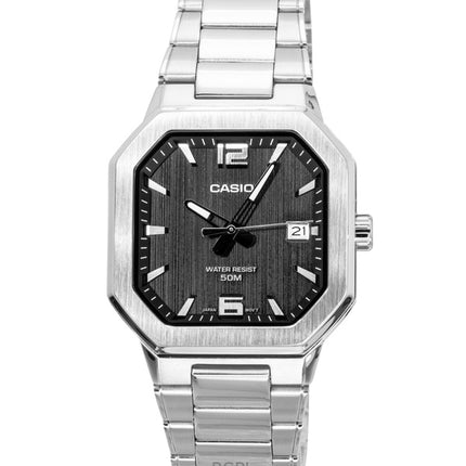 Casio analog rustfrit stål sort urskive kvarts MTP-B195D-1AV herreur