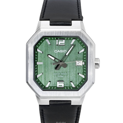 Casio analog læderrem grøn urskive kvarts MTP-B195L-3AV herreur