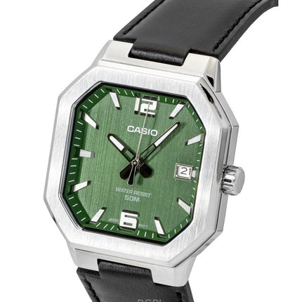 Casio analog læderrem grøn urskive kvarts MTP-B195L-3AV herreur