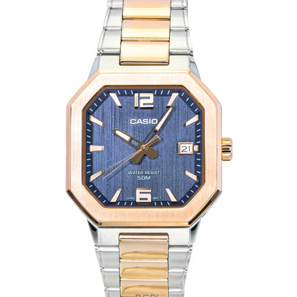 Casio analog tofarvet rustfrit stål sort urskive quartz MTP-B195RG-2AV herreur
