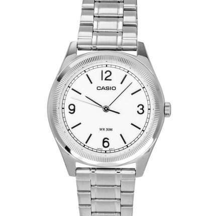 Casio Standard Analog Rustfrit Stål Hvid Skive Quartz MTP-B210D-7AV Herreur