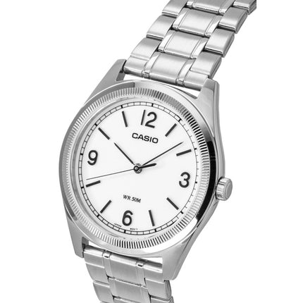 Casio Standard Analog Rustfrit Stål Hvid Skive Quartz MTP-B210D-7AV Herreur