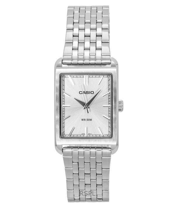 Casio analog rustfrit stål sølv urskive kvarts MTP-B215D-7AV herreur