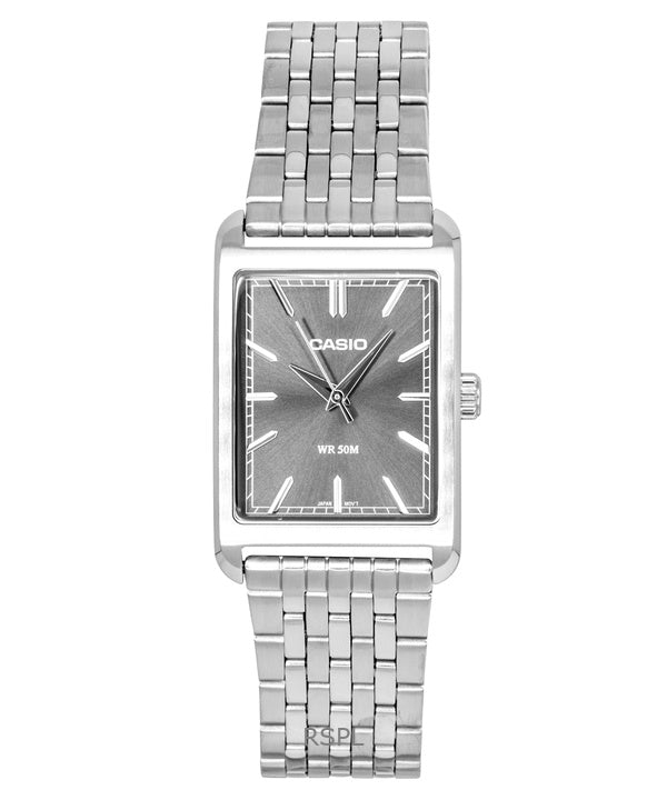Casio analog rustfrit stål grå urskive quartz MTP-B215D-8AV herreur