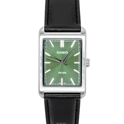 Casio analog læderrem grøn urskive kvarts MTP-B215L-3AV herreur