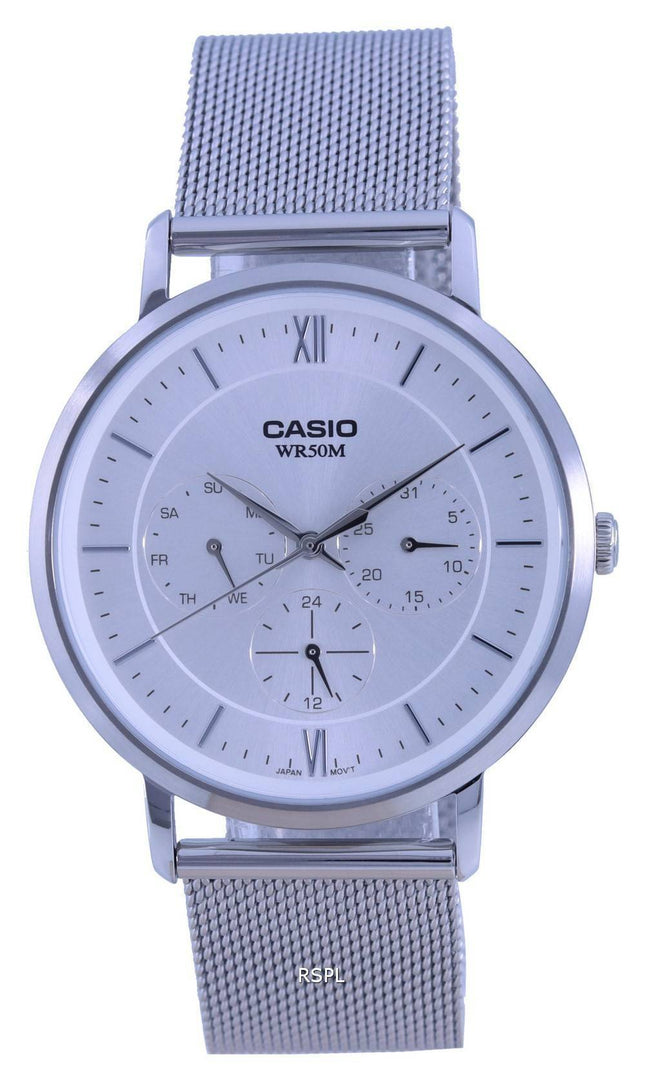 Casio Analog SÃ¸lv Urskive Rustfrit StÃ¥l Kvarts MTP-B300M-7A MTPB300M-7 Herreur