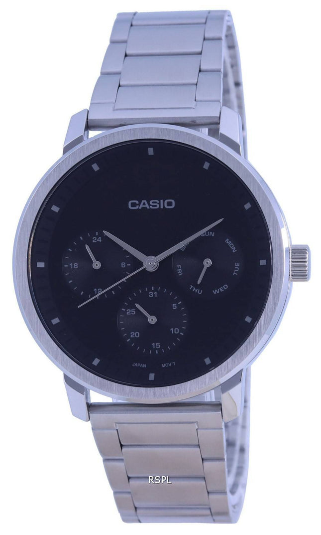 Casio analog sort skive i rustfrit stÃ¥l MTP-B305D-1E MTPB305D-1 herreur