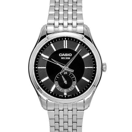 Casio analog rustfrit stål sort urskive kvarts MTP-B315D-1AV herreur