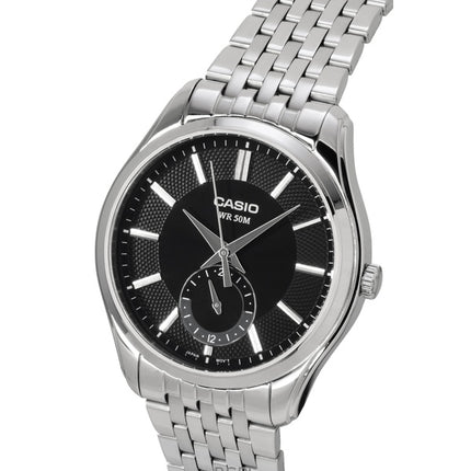 Casio analog rustfrit stål sort urskive kvarts MTP-B315D-1AV herreur