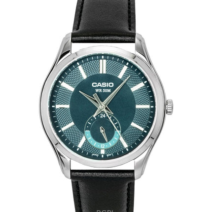 Casio analog læderrem grøn urskive kvarts MTP-B315L-3AV herreur