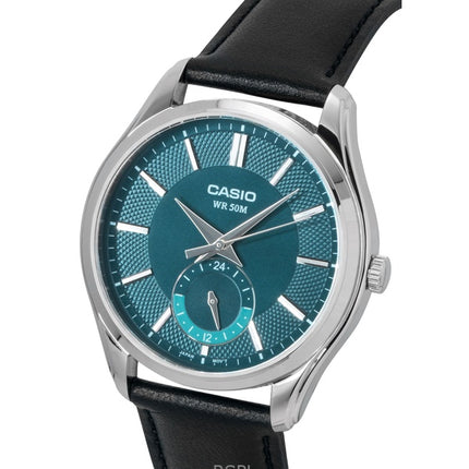 Casio analog læderrem grøn urskive kvarts MTP-B315L-3AV herreur