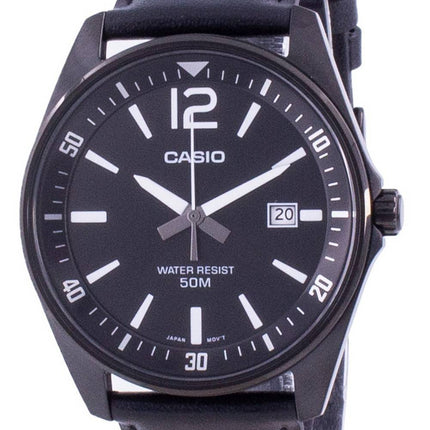 Casio sort urskive læderrem kvarts MTP-E170BL-1BV MTPE170BL-1BV Herreur