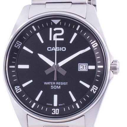 Casio sort urskive rustfrit stål kvarts MTP-E170D-1BV MTPE170D-1BV Herreur