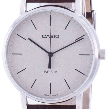 Casio hvid urskive læderrem kvarts MTP-E171L-5E MTPE171L-5 Herreur