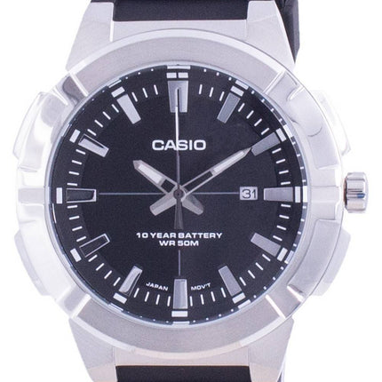 Casio Analog sort urskive Harpiksrem MTP-E172-1A MTPE172-1 Herreur