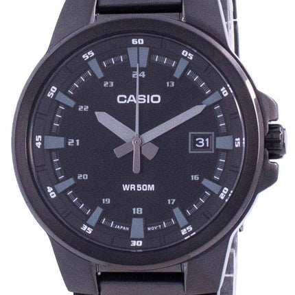 Casio Analog Schwarzes Zifferblatt Edelstahl MTP-E173B-1A MTPE173B-1 Herrenuhr