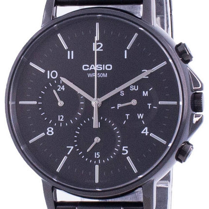 Casio Multi Zeiger Schwarzes Zifferblatt Edelstahl Quarz MTP-E321B-1A MTPE321B-1 Herrenuhr
