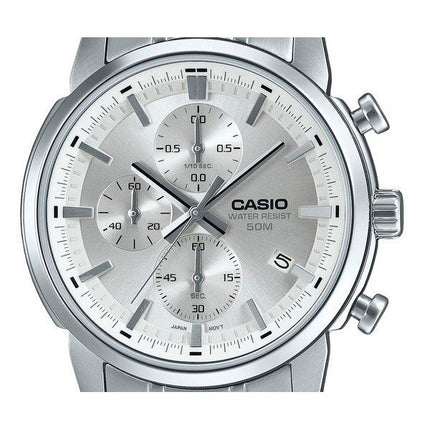 Casio Standard Analog Chronograph Rustfrit Stål Sølv Urskive Quartz MTP-E510D-7AV herreur