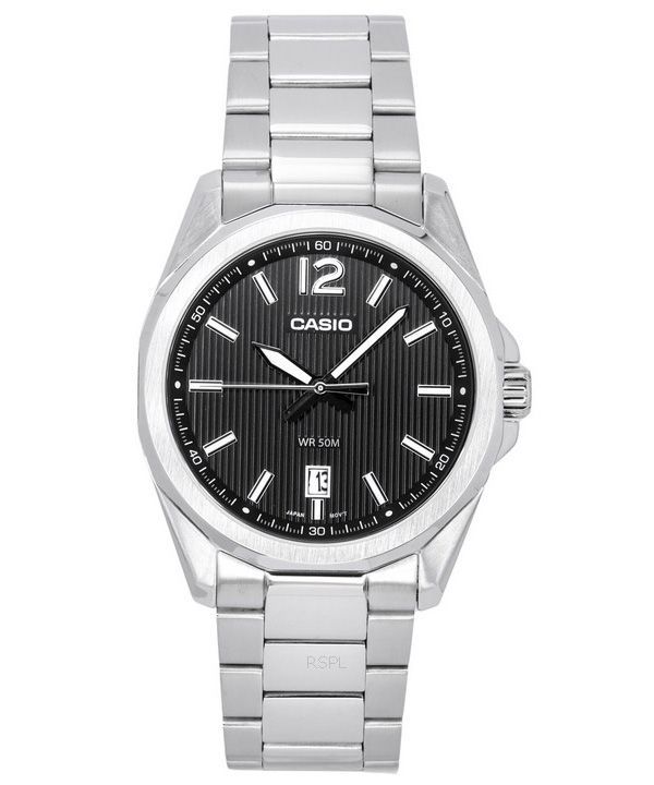 Casio Standard Analog Rustfrit Stål Sort Urskive Quartz MTP-E725D-1A herreur