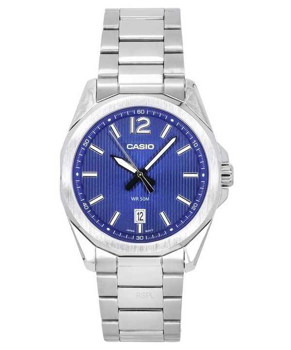 Casio Standard Analog rustfrit stål Blue Dial Quartz MTP-E725D-2A herreur