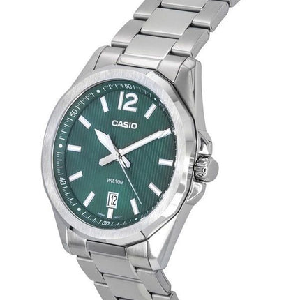 Casio Standard Analog rustfrit stål Grøn skive Quartz MTP-E725D-3A herreur