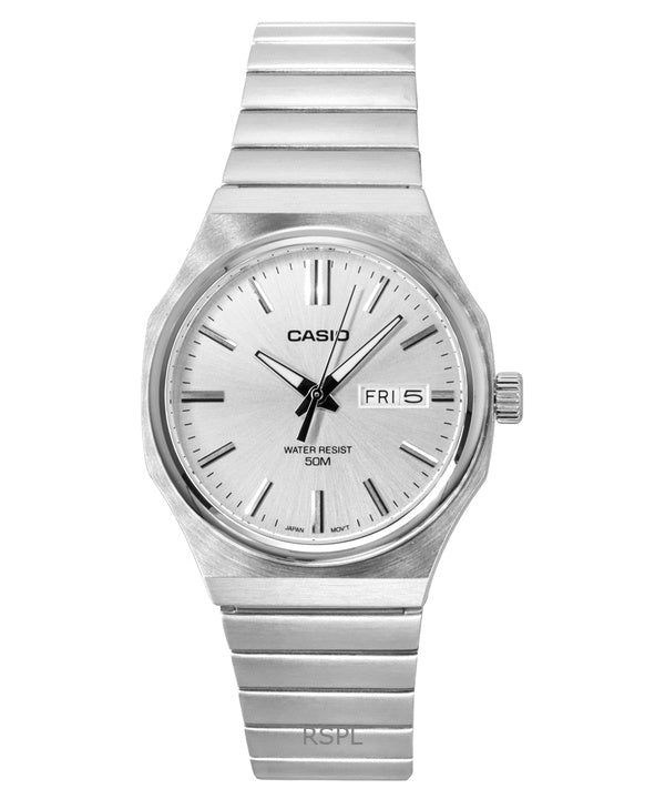 Casio Standard Analog Rustfrit Stål Sølv Skive Quartz MTP-E735D-7AV Herreur