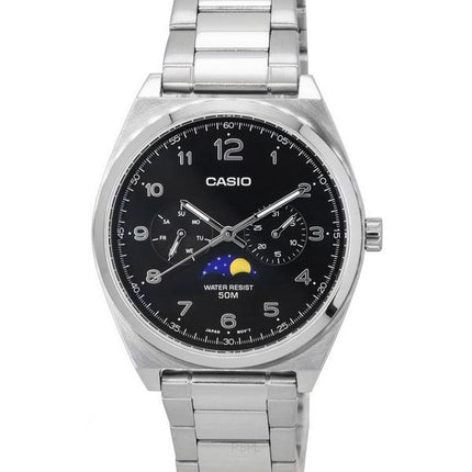 Casio Standard Analog Moon Phase Black Dial Quartz MTP-M300D-1A MTPM300D-1 herreur