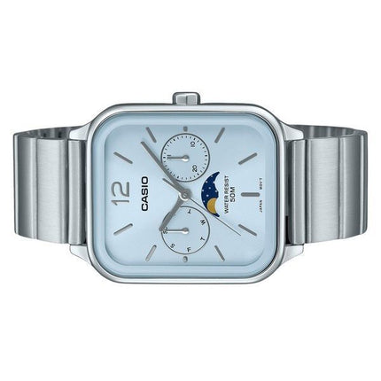 Casio Standard Analog Månefase rustfrit stål Baby Blue Dial Quartz MTP-M305D-2AV herreur