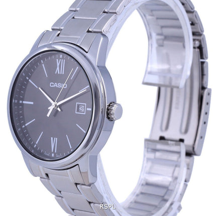 Casio Sort urskive Rustfrit stÃ¥l Analog kvarts MTP-V002D-1B3 MTPV002D-1 Herreur