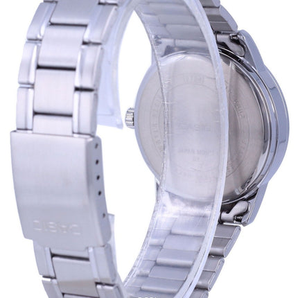 Casio Sort urskive Rustfrit stÃ¥l Analog kvarts MTP-V002D-1B3 MTPV002D-1 Herreur