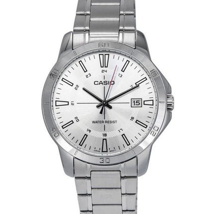 Casio Standard Analog rustfrit stål Sølvskive Quartz MTP-V004D-7C herreur