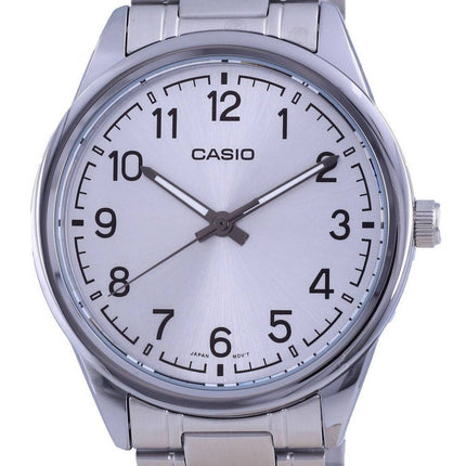 Casio SÃ¸lv urskive Rustfrit stÃ¥l Analog kvarts MTP-V005D-7B4 MTPV005D-7 Herreur