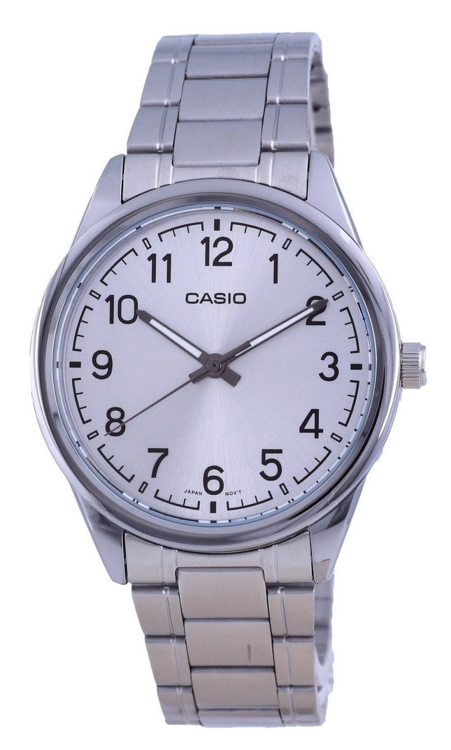 Casio SÃ¸lv urskive Rustfrit stÃ¥l Analog kvarts MTP-V005D-7B4 MTPV005D-7 Herreur
