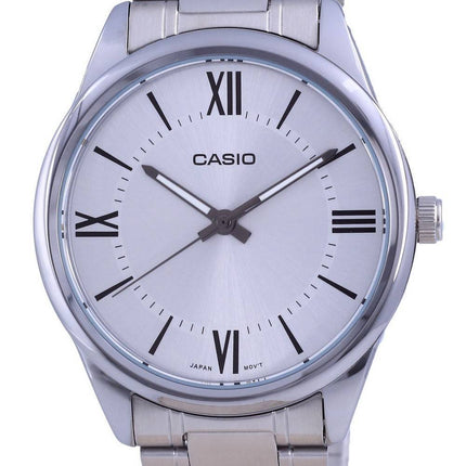 Casio SÃ¸lv urskive Rustfrit stÃ¥l Analog kvarts MTP-V005D-7B5 MTPV005D-7 Herreur