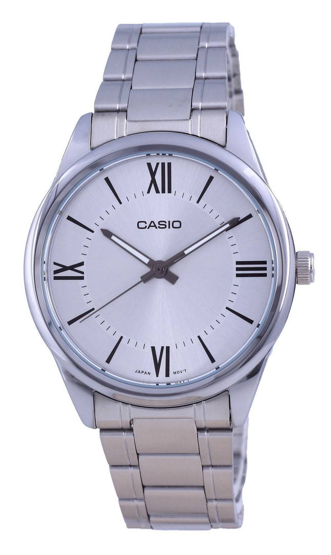 Casio SÃ¸lv urskive Rustfrit stÃ¥l Analog kvarts MTP-V005D-7B5 MTPV005D-7 Herreur