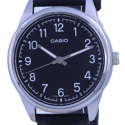 Casio Sort urskive Rustfrit stÃ¥l Analog kvarts MTP-V005L-1B4 MTPV005L-1 Herreur