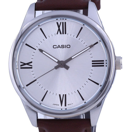 Casio SÃ¸lv urskive Rustfrit stÃ¥l Analog kvarts MTP-V005L-7B5 MTPV005L-7 Herreur