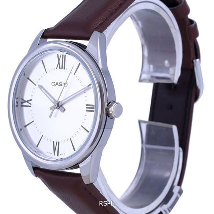 Casio SÃ¸lv urskive Rustfrit stÃ¥l Analog kvarts MTP-V005L-7B5 MTPV005L-7 Herreur