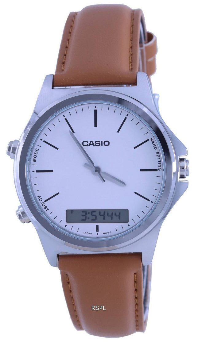 Casio analog digital lÃ¦derrem MTP-VC01L-7E MTPVC01L-7 herreur