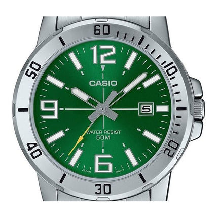 Casio Standard Analog rustfrit stål Grøn skive Quartz MTP-VD01D-3BV herreur