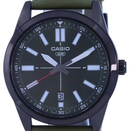 Casio analog sort skive lÃ¦derrem Quartz MTP-VD02BL-3E MTPVD02BL-3 herreur