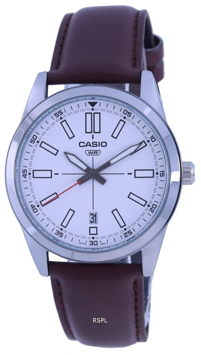 Casio Analog White Dial LÃ¦derrem Quartz MTP-VD02L-7E MTPVD02L-7 Herreur