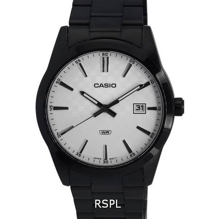 Casio Analog rustfrit stål hvid skive kvarts MTP-VD03B-7A MTPVD03B-7 herreur