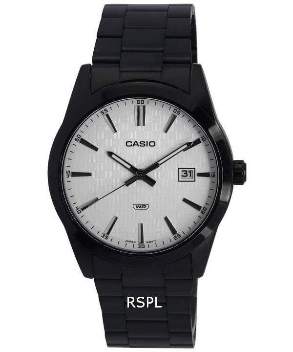 Casio Analog rustfrit stål hvid skive kvarts MTP-VD03B-7A MTPVD03B-7 herreur