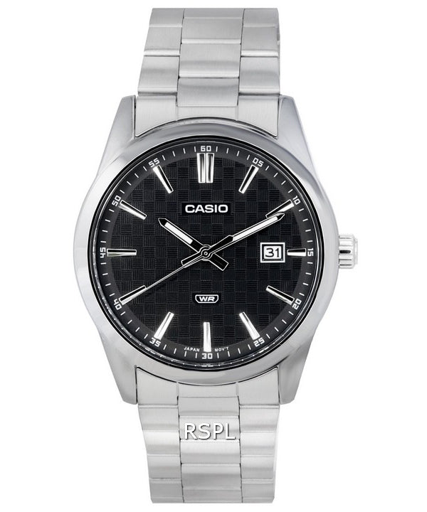 Casio Analog Rustfrit Stål Sort Urskive Quartz MTP-VD03D-1A MTPVD03D-1 Herreur