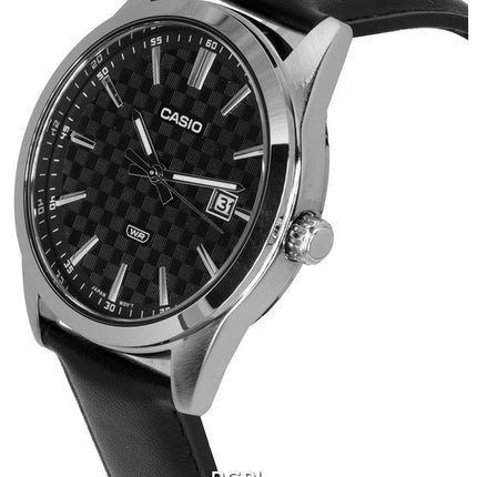 Casio Analog Læderrem Sort Urskive Quartz MTP-VD03L-1A MTPVD03L-1 Herreur