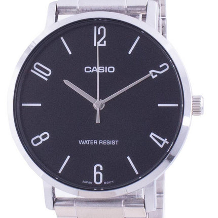 Casio sort urskive rustfrit stål kvarts MTP-VT01D-1B2 MTPVT01D-1B2 Herreur
