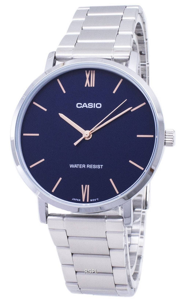 Casio kvarts MTP-VT01D-2B MTPVT01D-2B Analog Herreur
