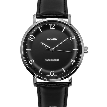 Casio Standard Analog Læderrem Black Dial Quartz MTP-VT03L-1B herreur