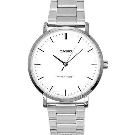 Casio standard analog rustfrit stål hvid skive kvarts MTP-VT04D-7E herreur